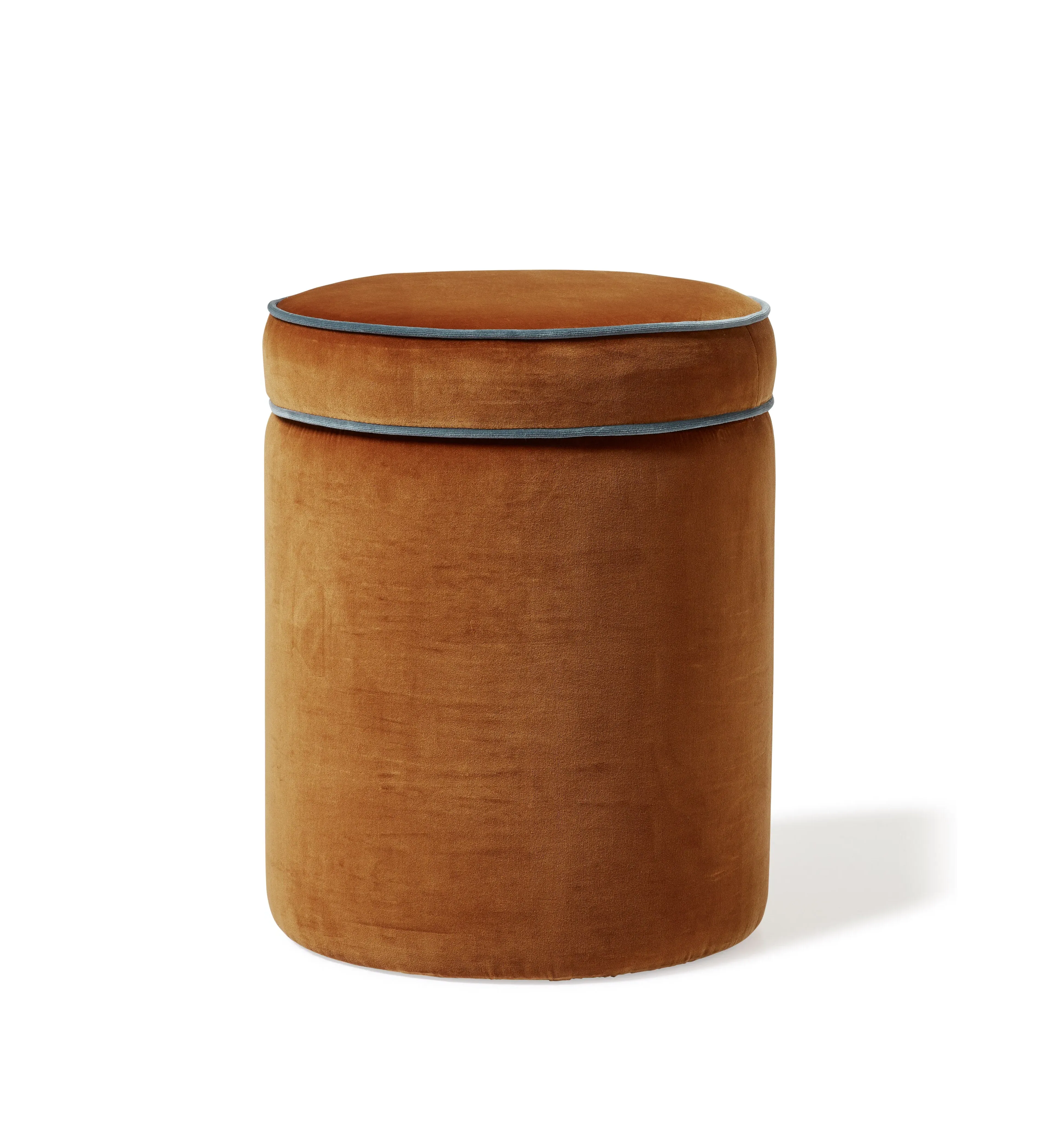 Samena Storage Ottoman with Lid - Orange, Velvet alternate view