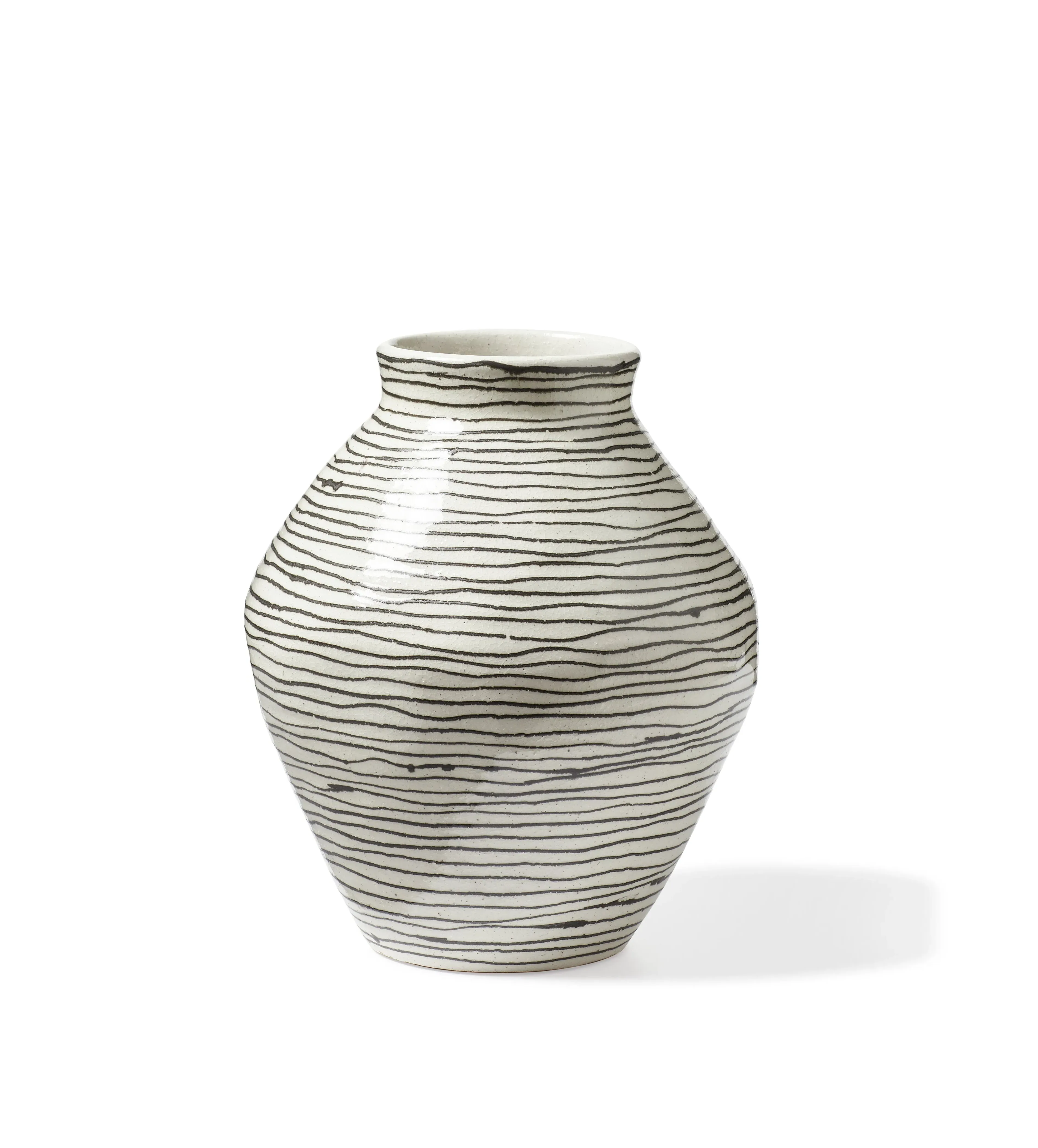 Striped Vase - Black/White, Terracotta by OKA, image 2