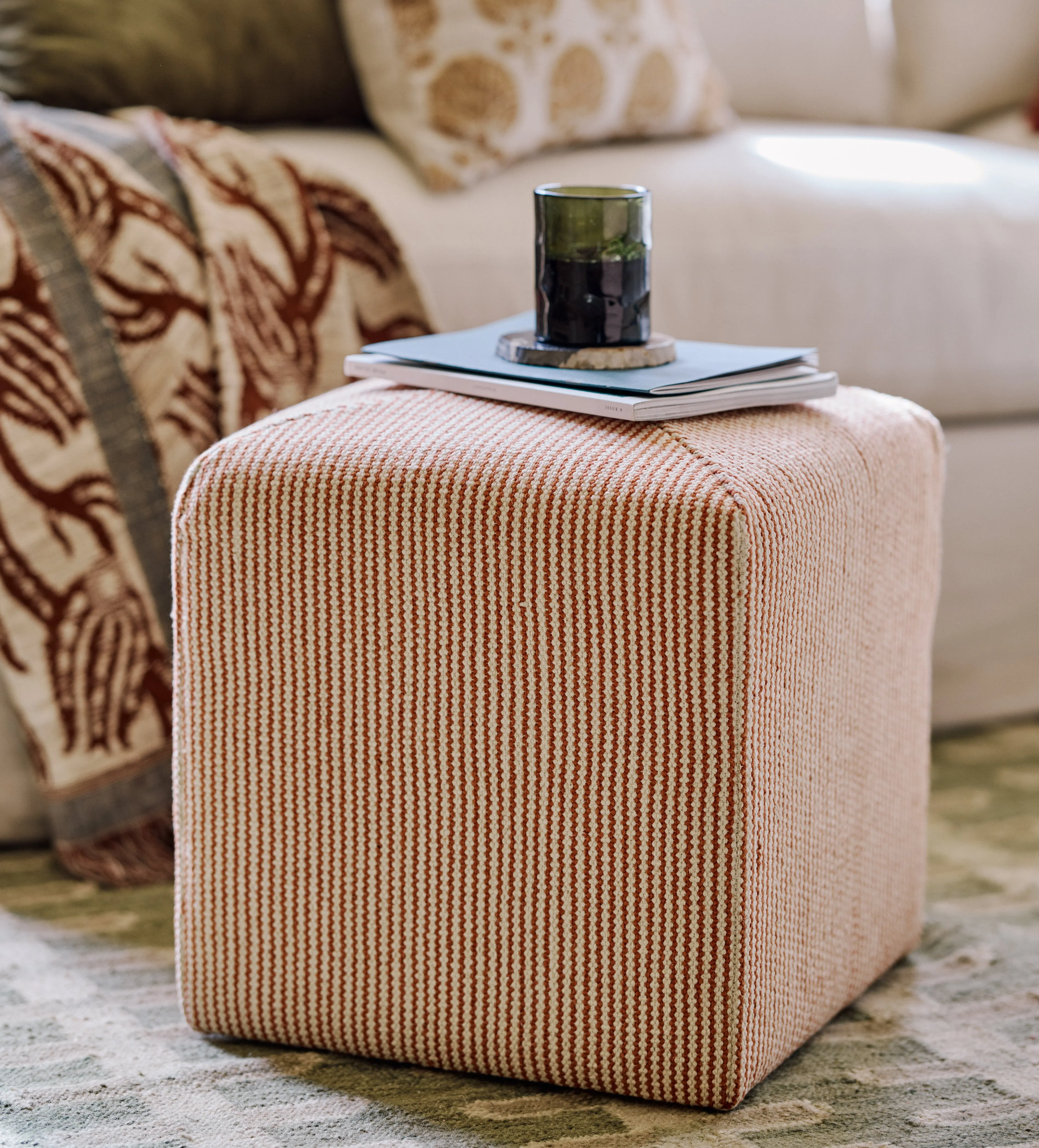 Sundara Cube Stool - Dirty Orange product