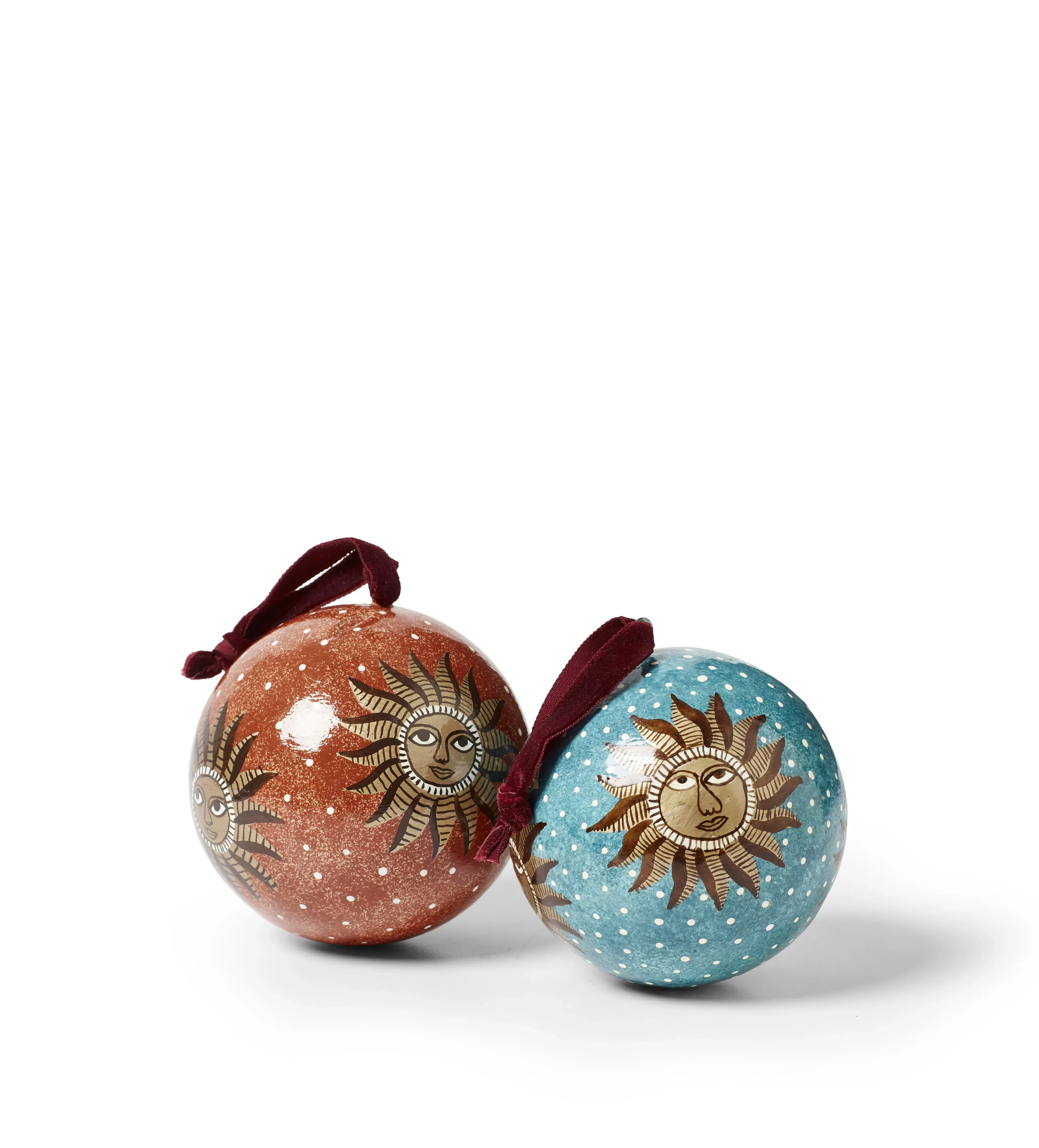 Surya Baubles Pair - Multi, Papier-Mâché by OKA, alternate view