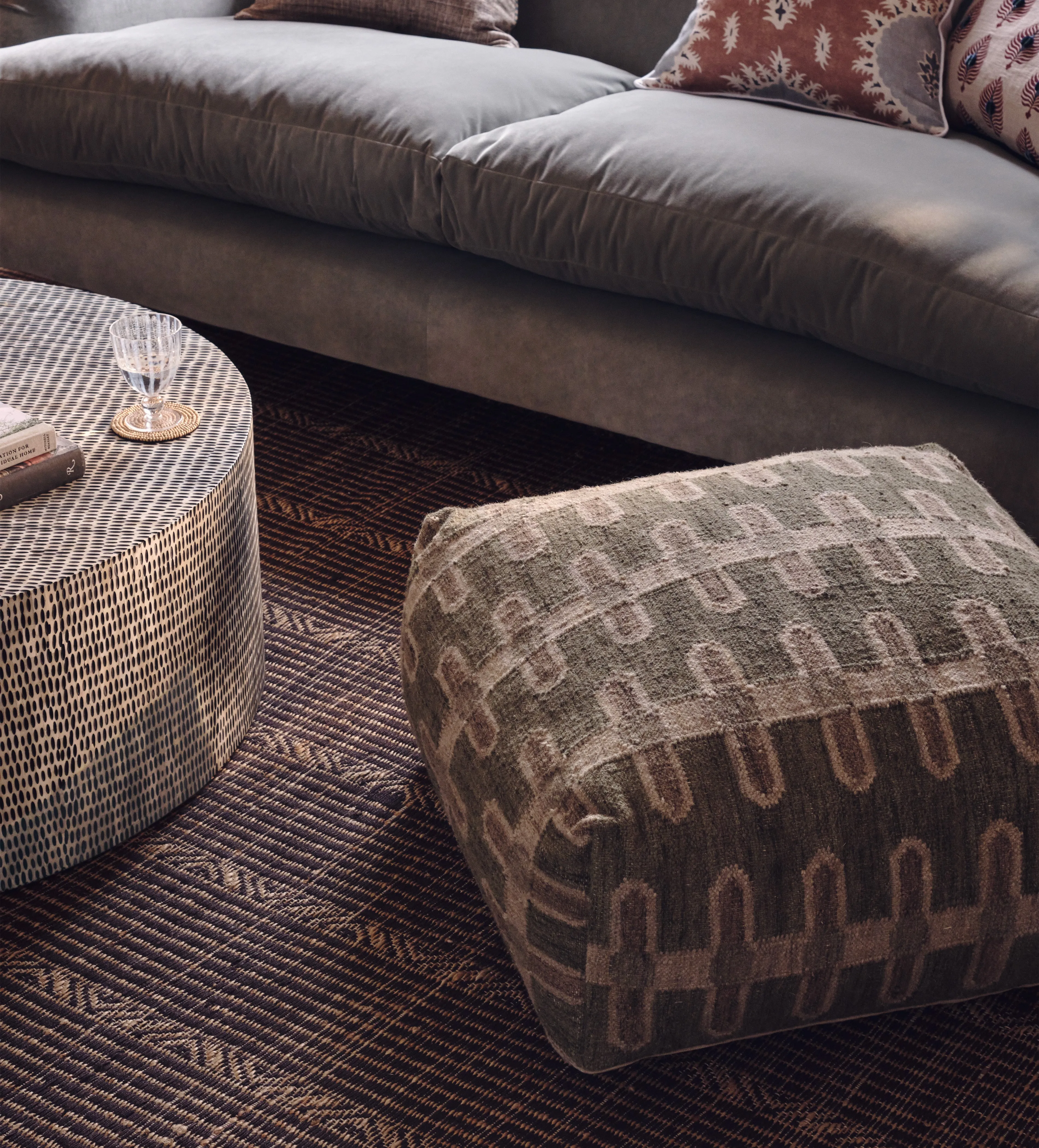 Sycamore Floor Cushion - Green, Wool product