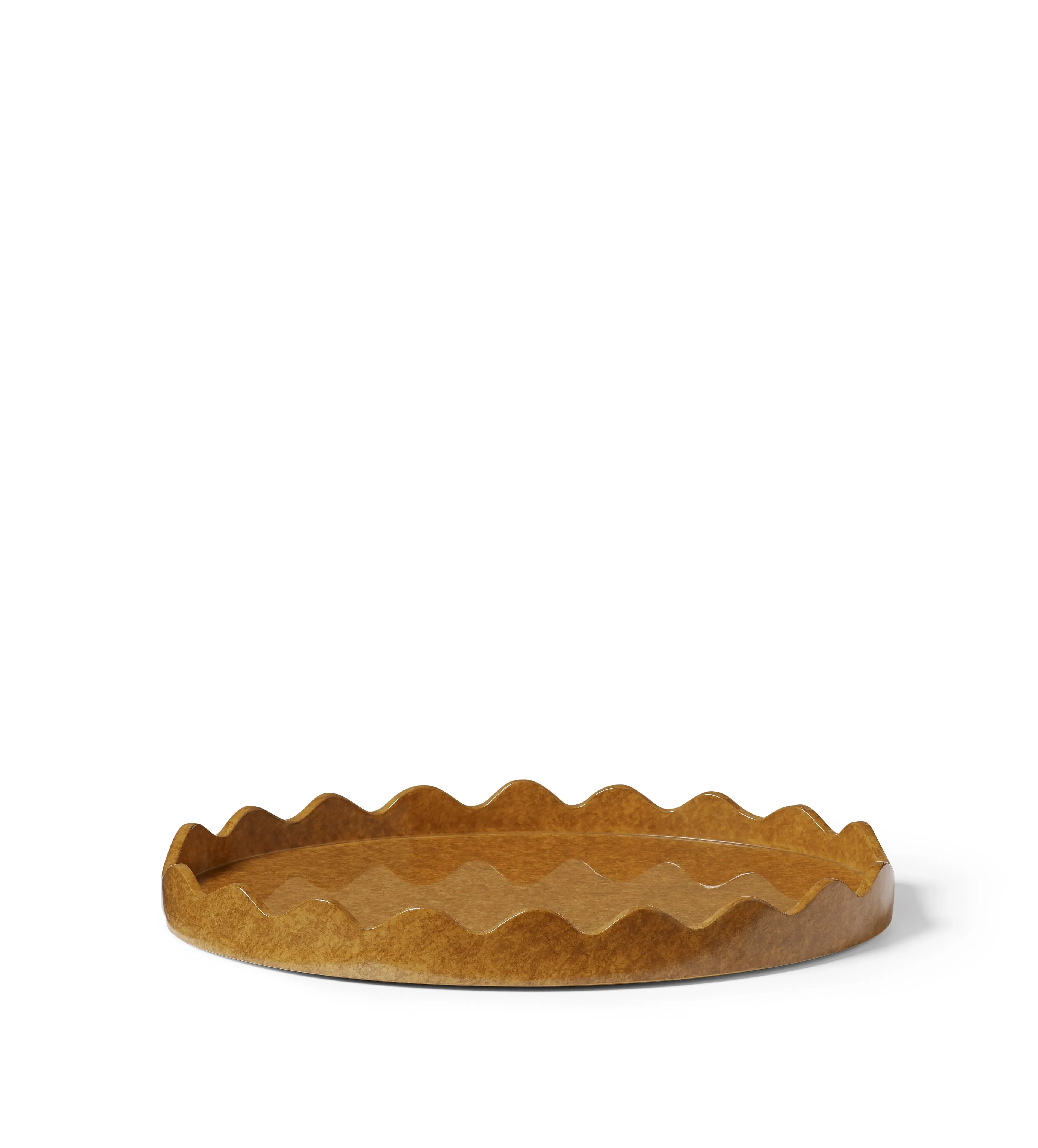 Talasa Hand-Carved Serving Tray - Mustard, Mango Wood by OKA, alternate view