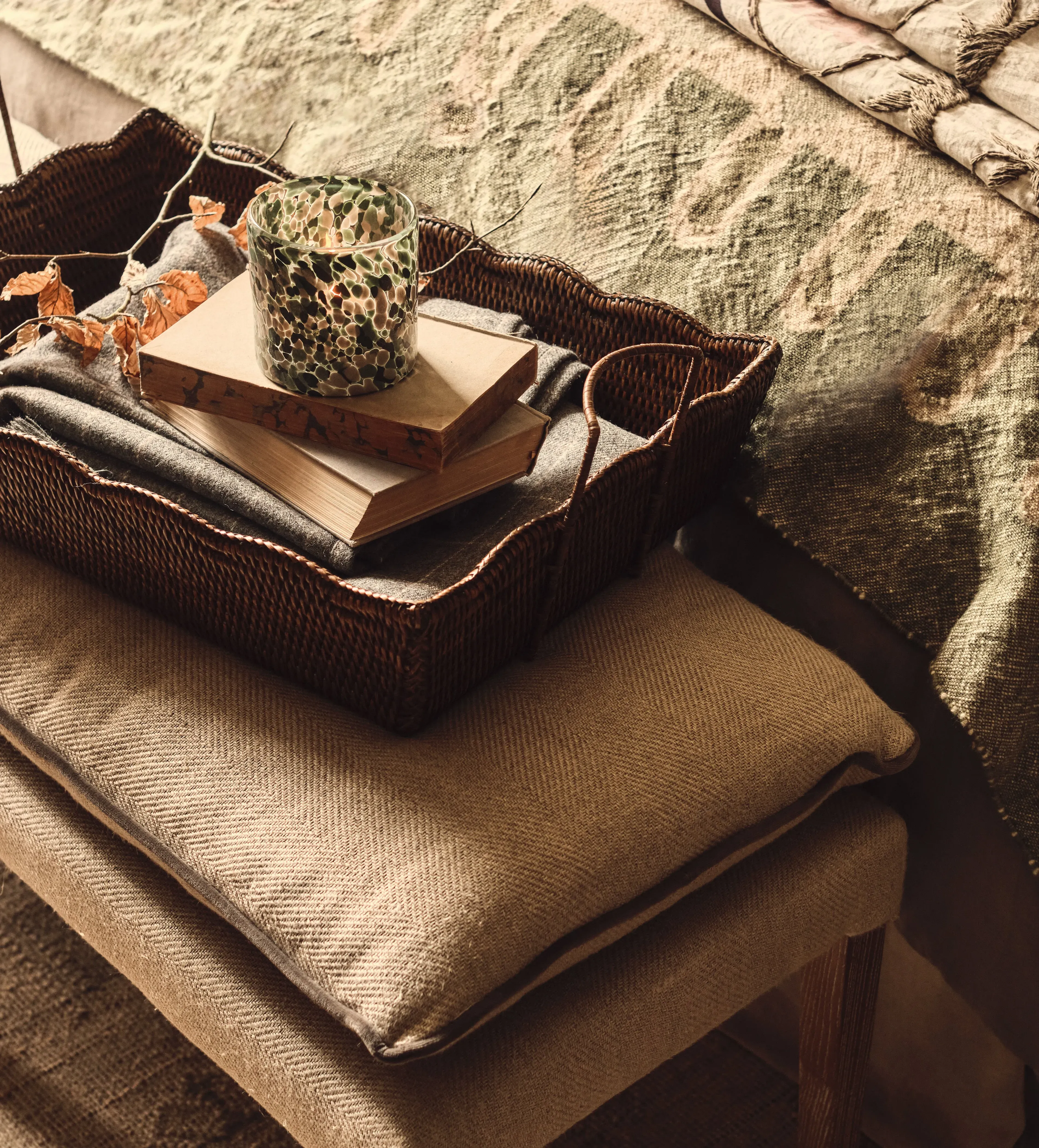 Talasa Rectangular Rattan Storage Basket - Antique Brown product