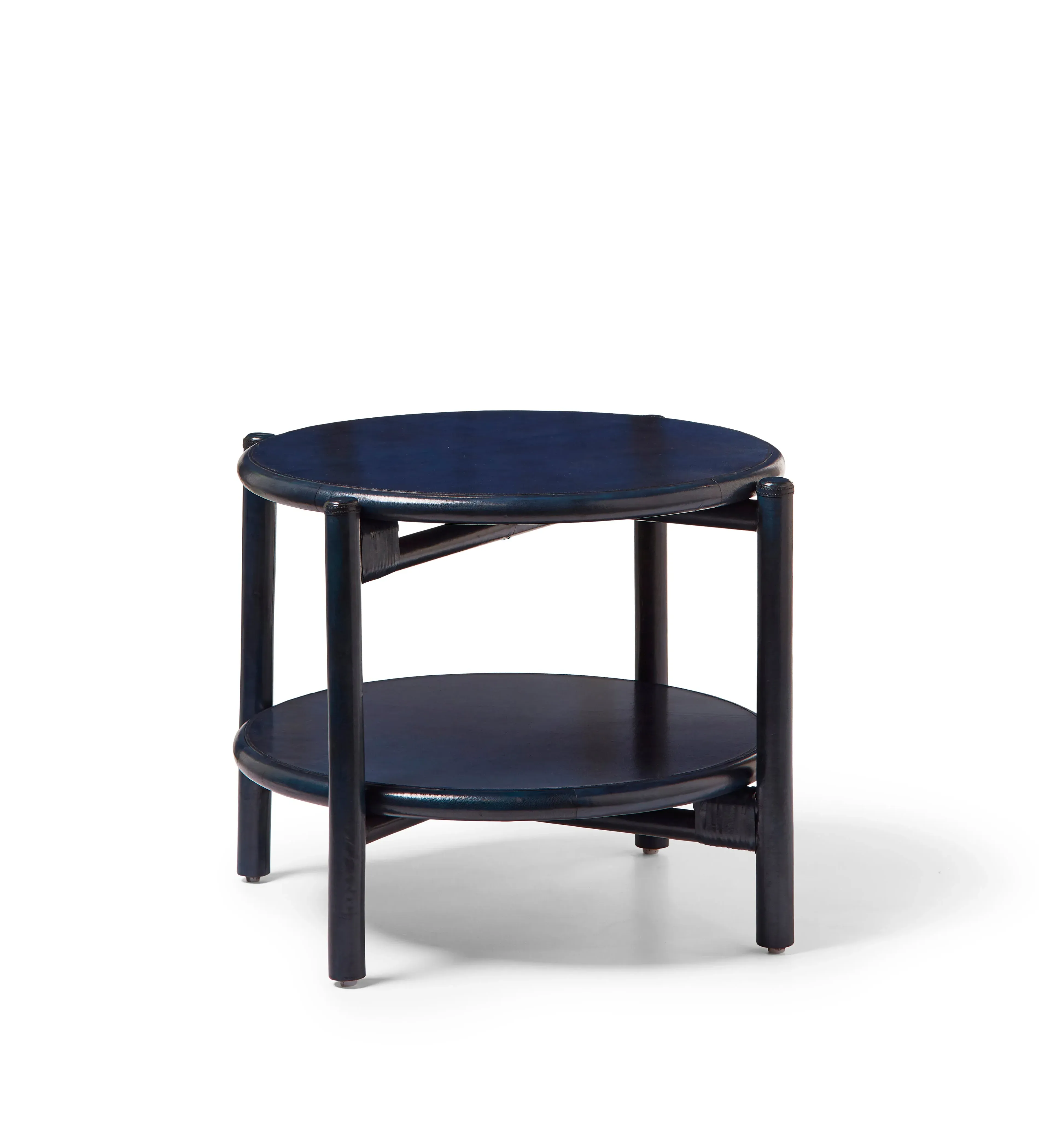 Tanvi Leather Side Table - Sapphire alternate view