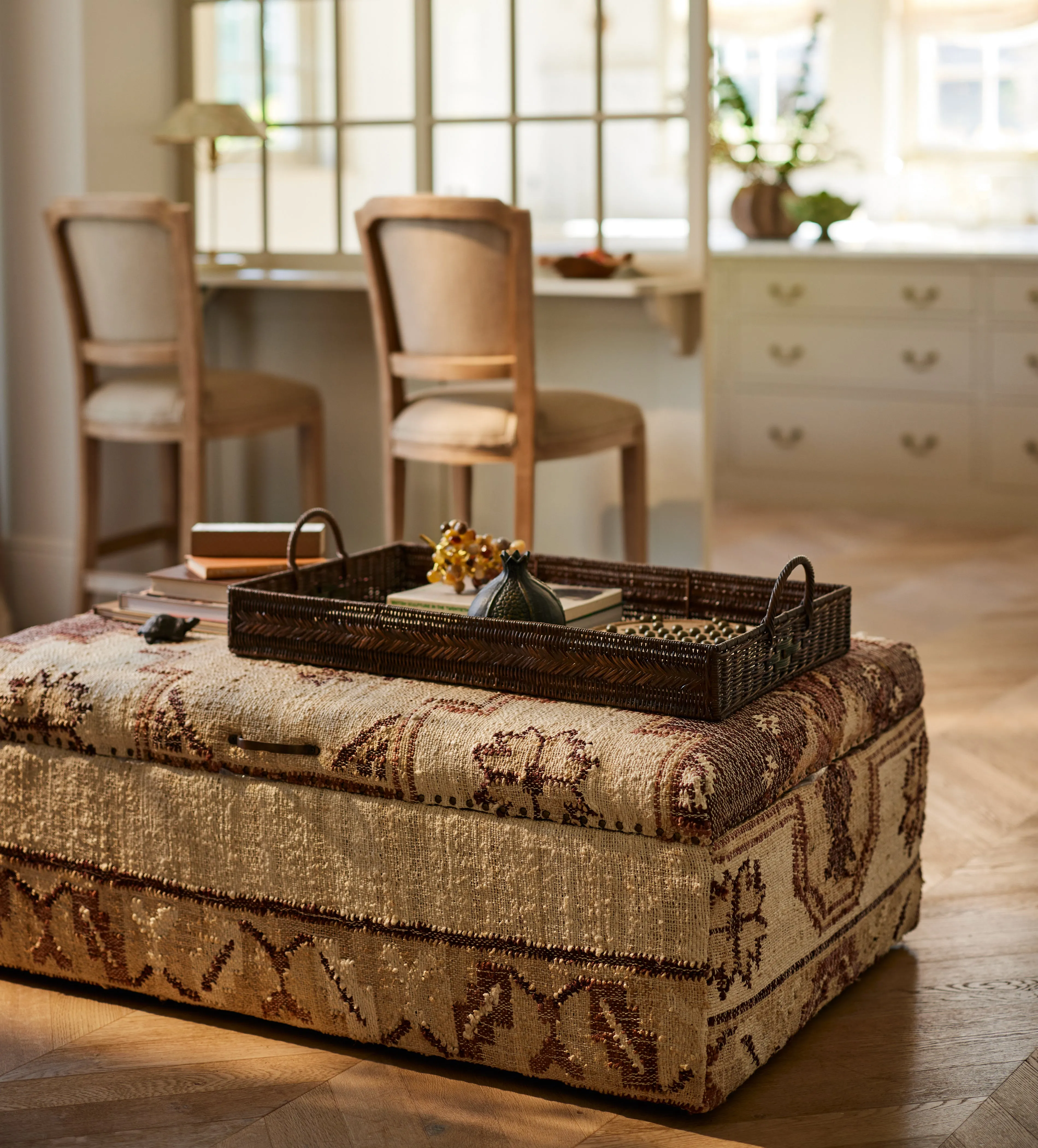 Leila Upholstered Storage Ottoman - Chestnut product