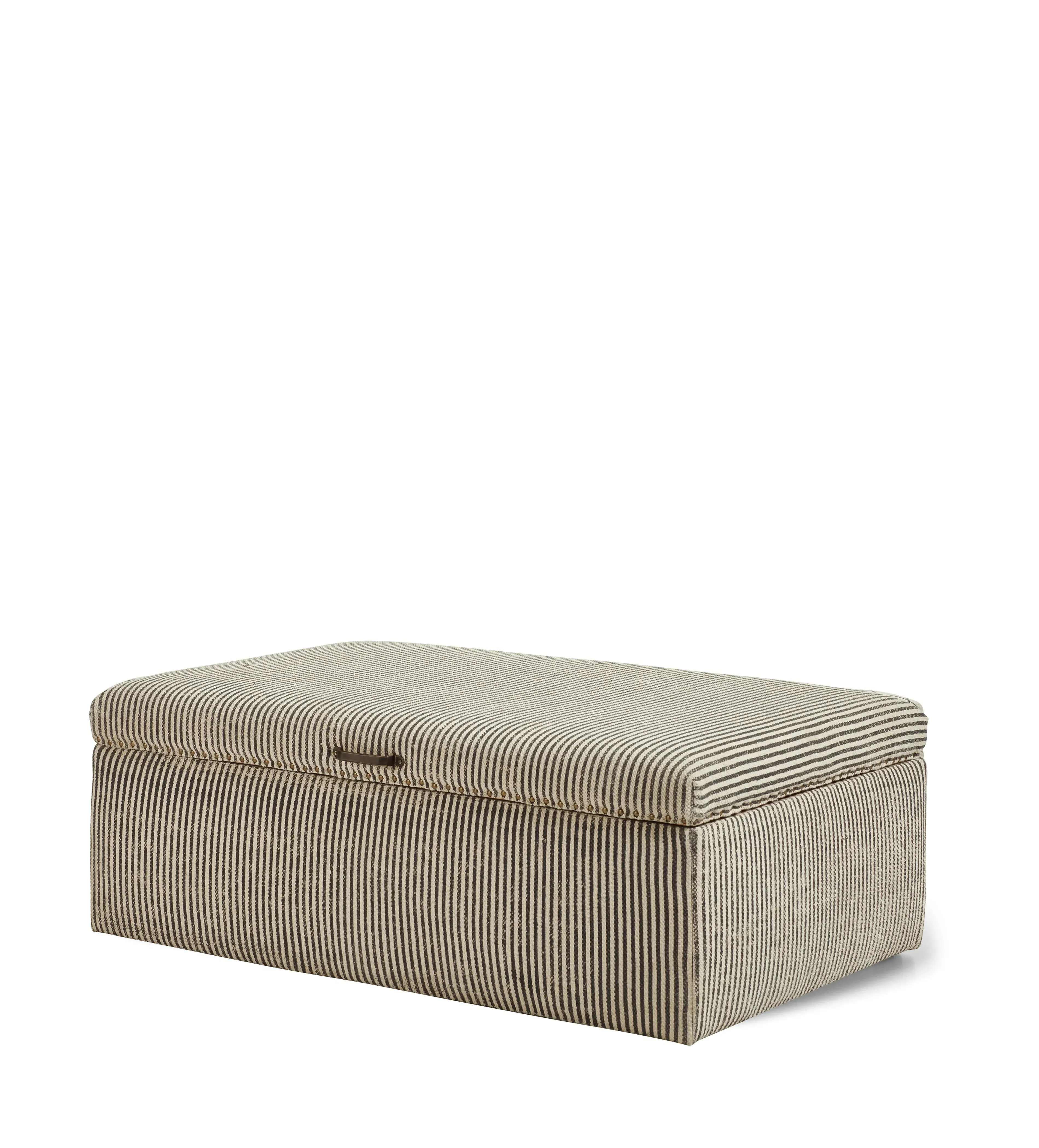 Crusoe Upholstered Storage Ottoman - Charcoal, Cotton alternate view