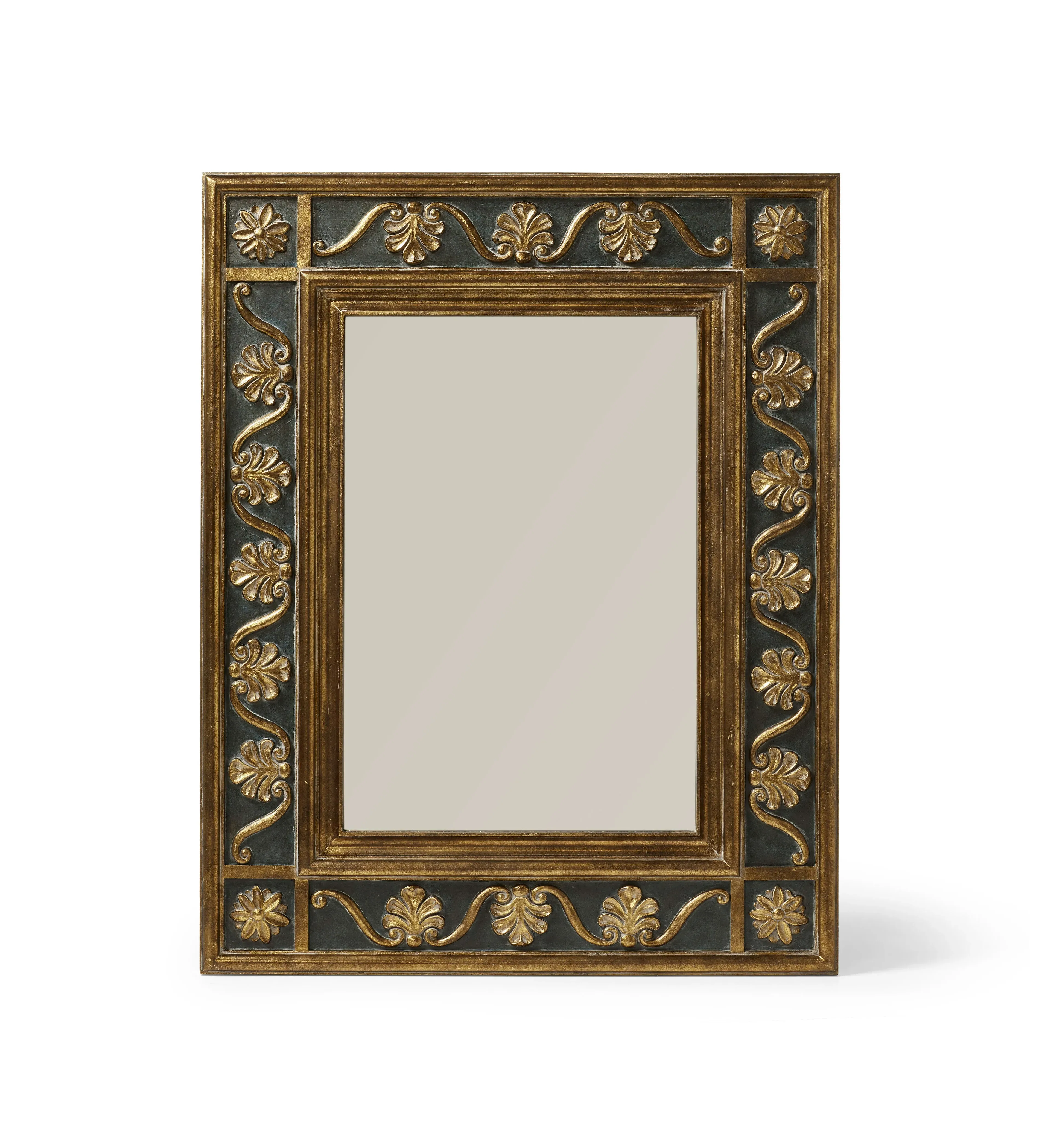 Vitruvius Rectangular Wall Mirror - Antique Gold by OKA, alternate view