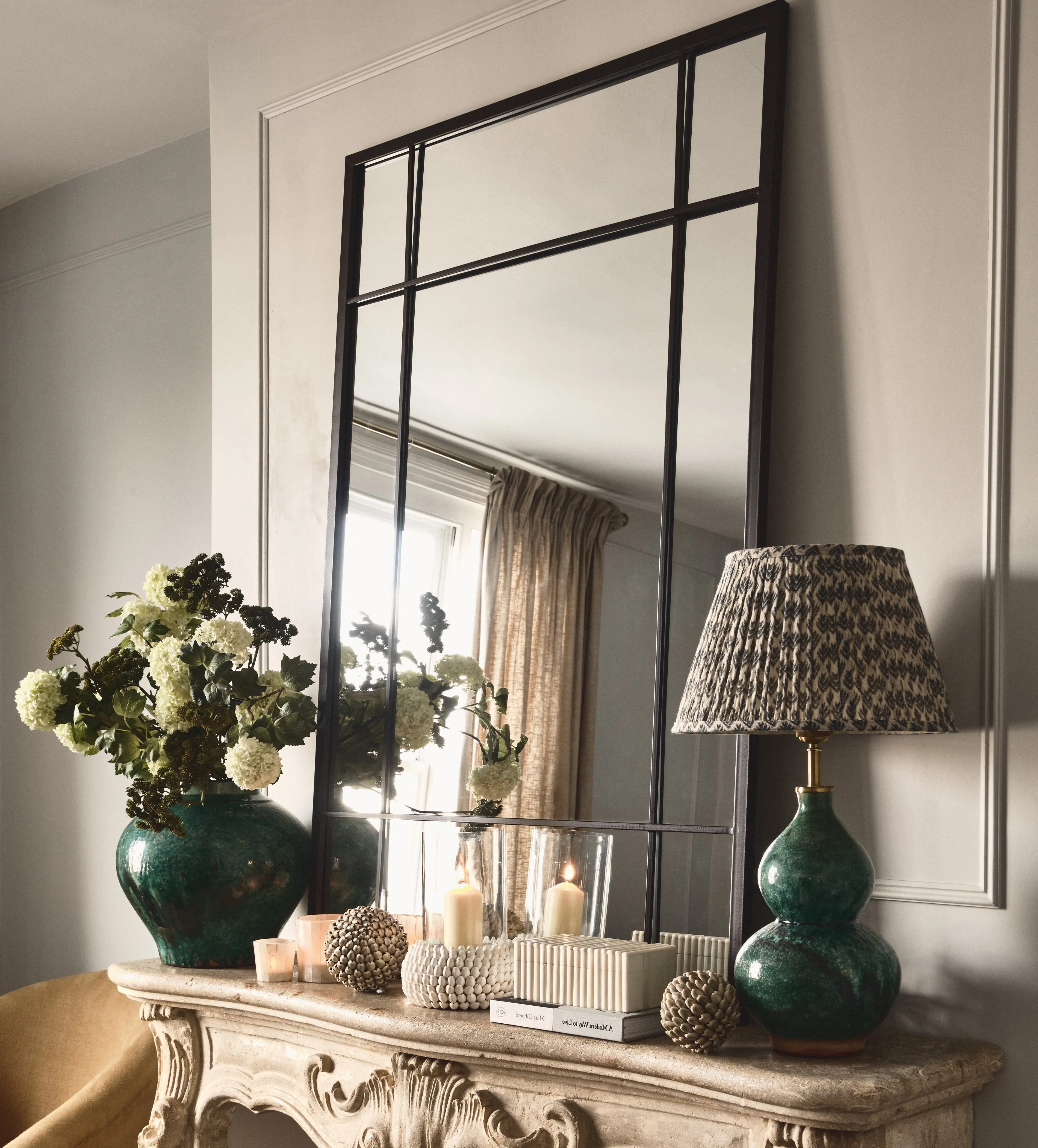 Window-Style Wall Mirror - Iron Frame product