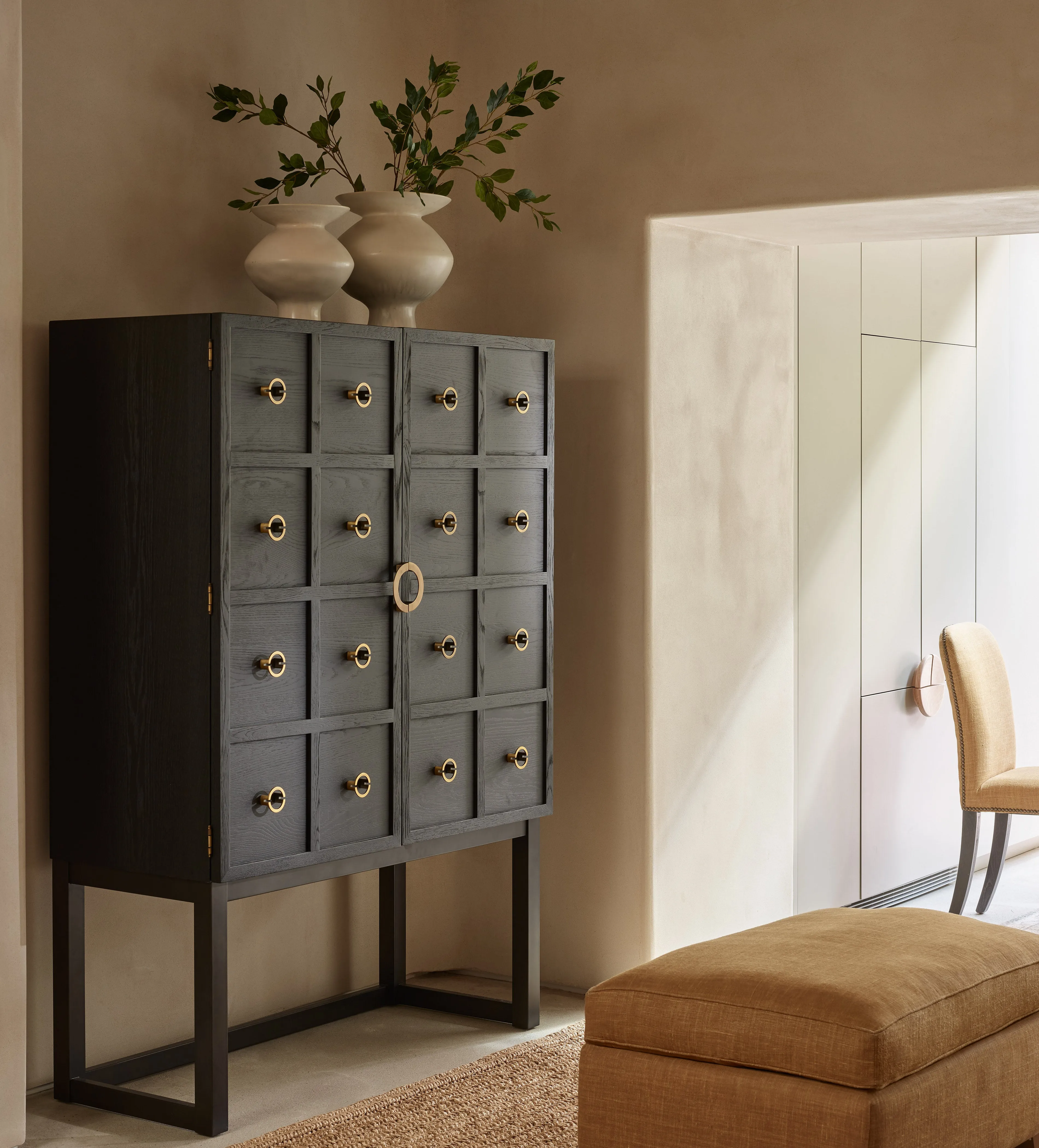 Wine Cabinet with Storage - Black, Oak product