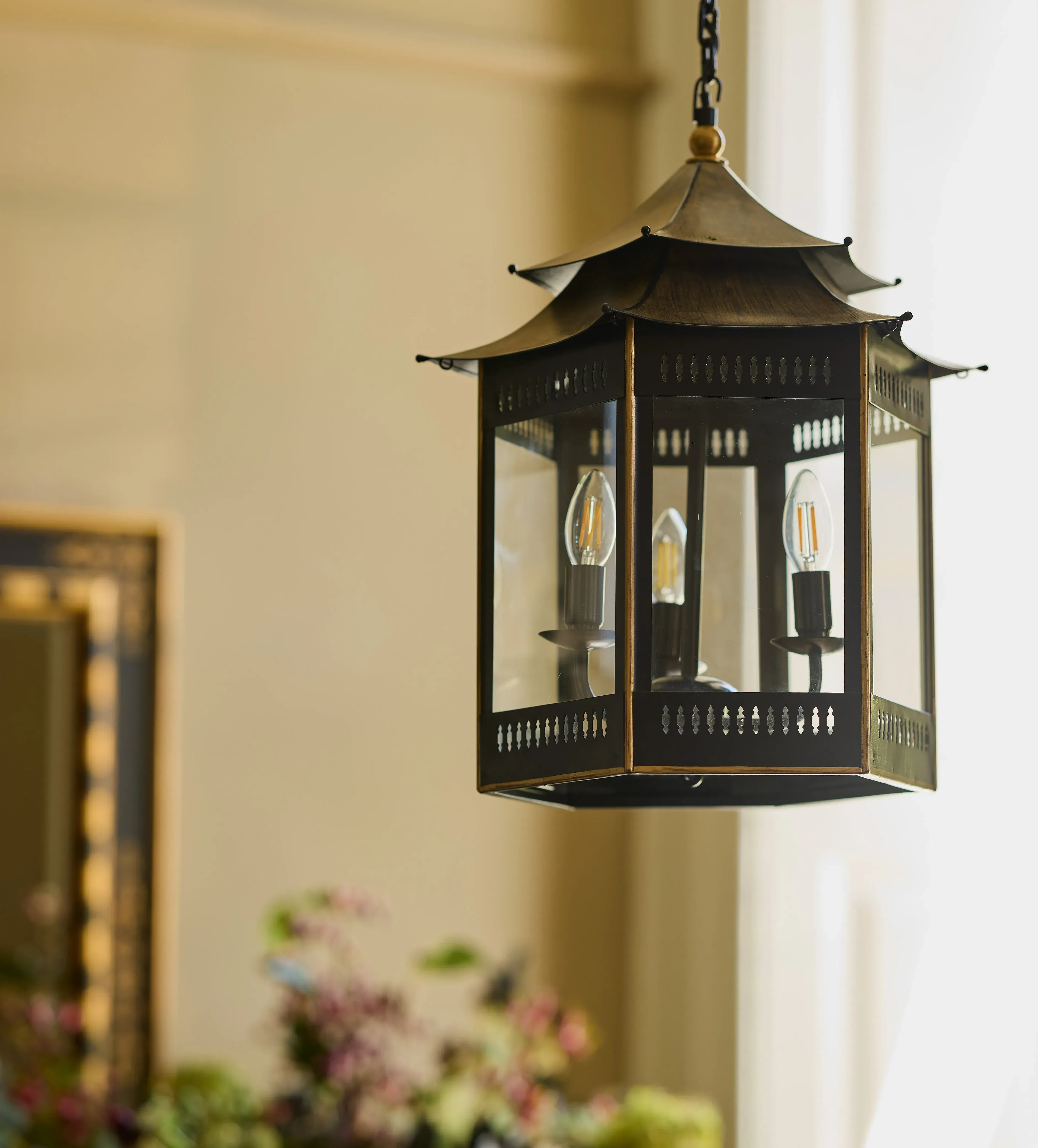 Yasaka Pendant Lantern - Rubbed Bronze by OKA