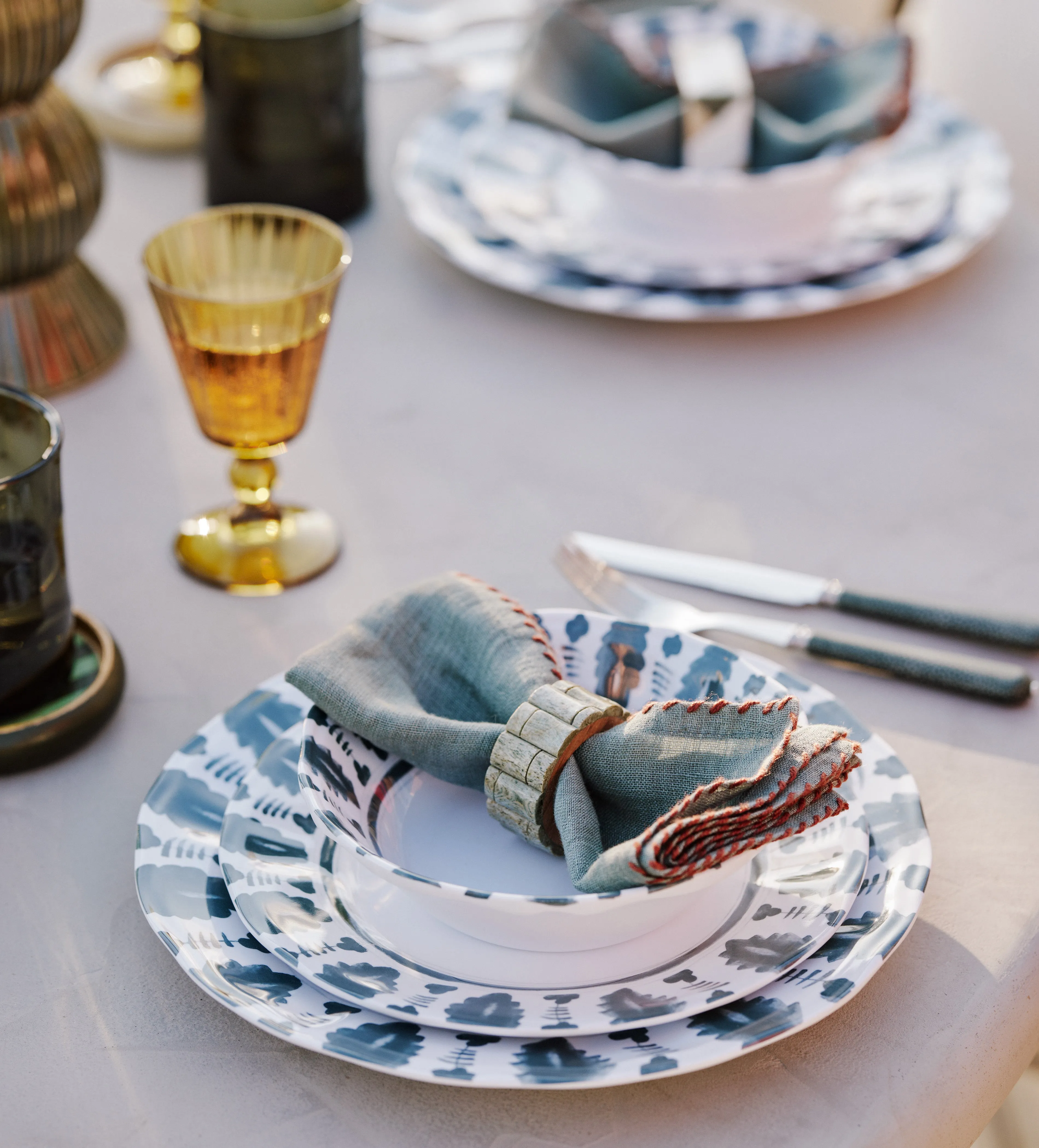 Yuhua Side Plates Set of Four - Air Force Blue, Melamine product