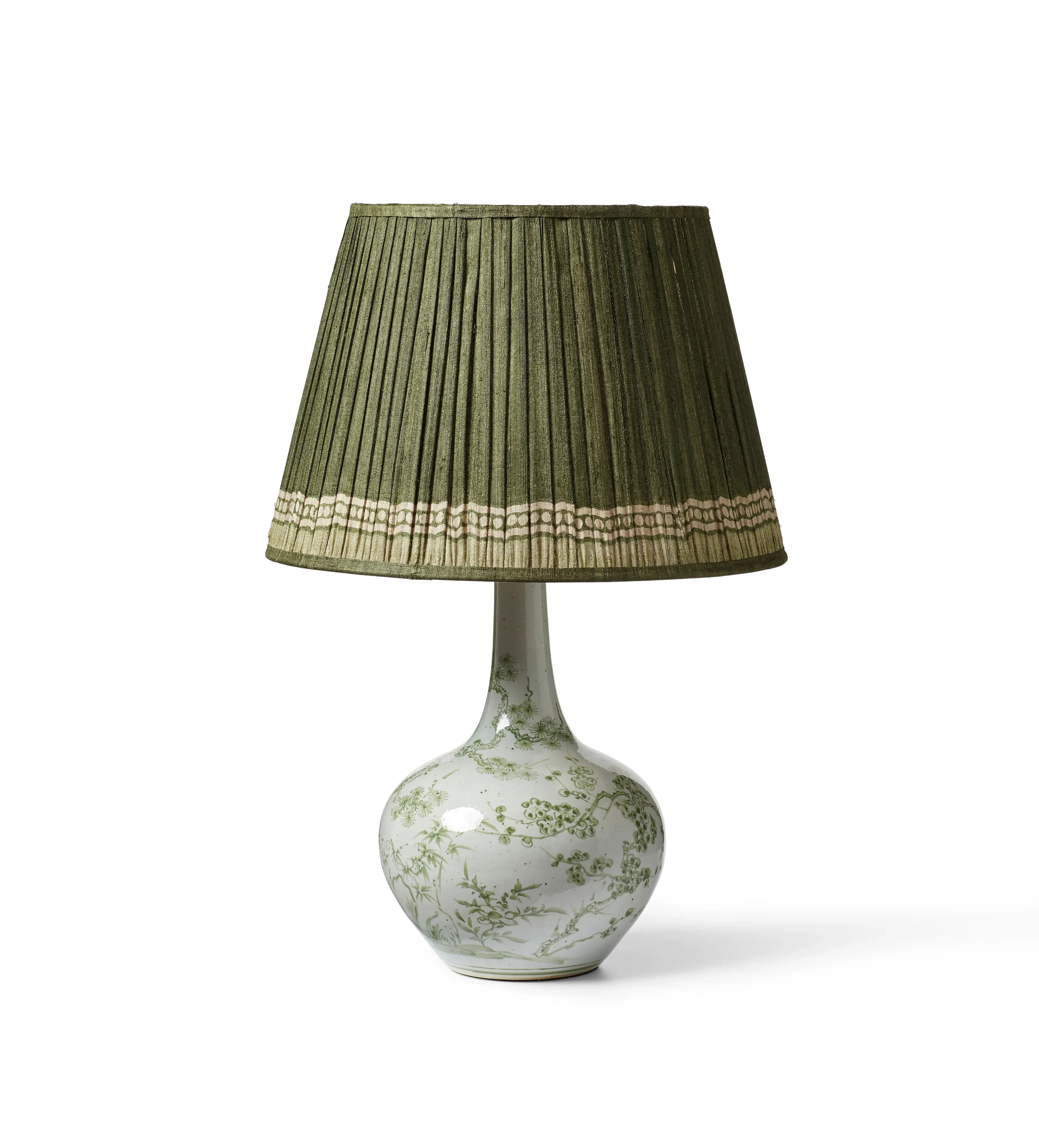 Zonglu Ceramic Table Lamp Base - Green, Off-White by OKA, alternate view