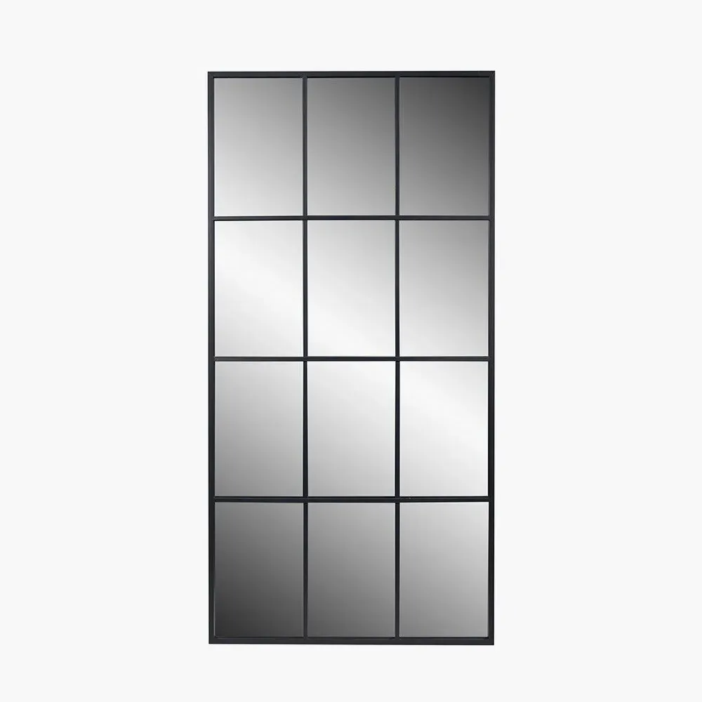 12 Pane Floor Standing Mirror - Dark Grey, Metal product