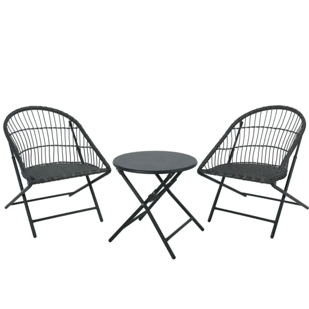 3 Piece Garden Furniture Set - Grey, Rattan product