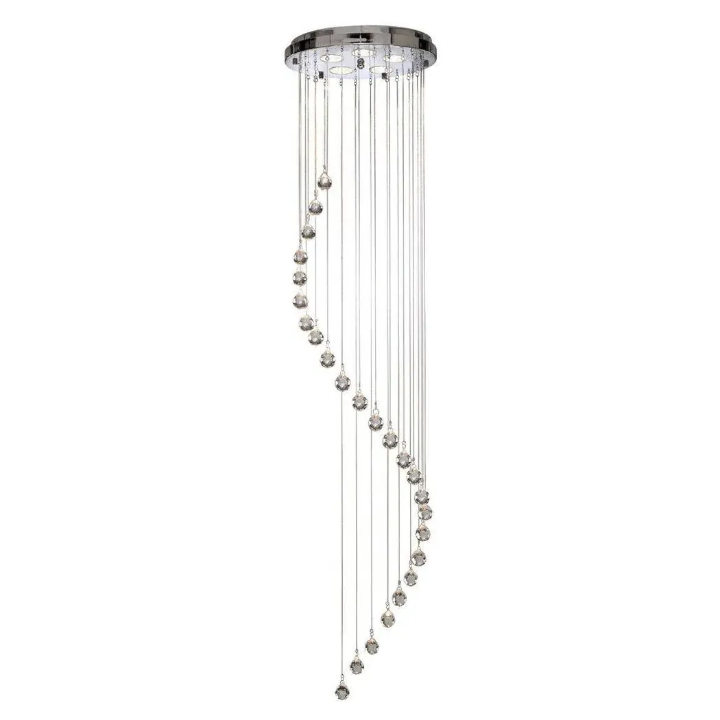5-Light Crystal Ball Multi-Drop Pendant Ceiling Light - Chrome product