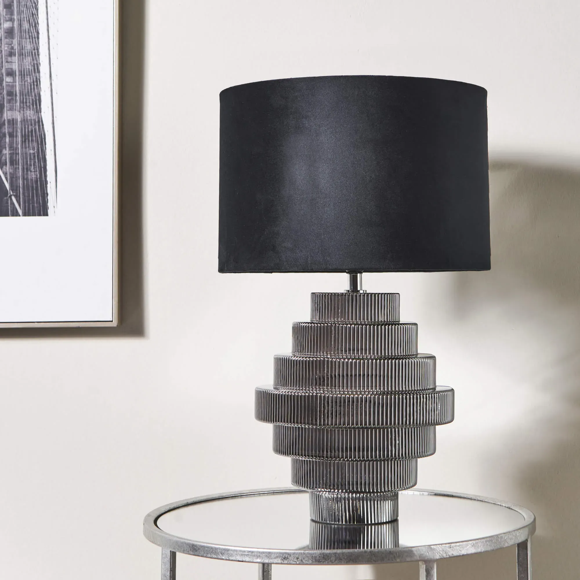 Aaliyah Table Lamp - Black, Glass product
