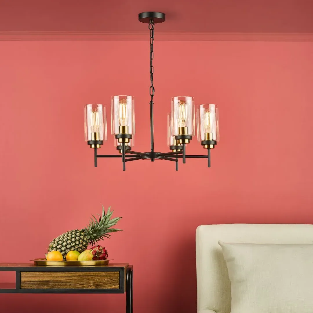 Abel 6-Light Chandelier Ceiling Pendant - Satin Black product