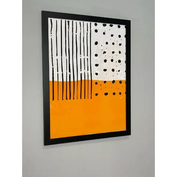 Abstract Print Wall Art - Orange, Black product