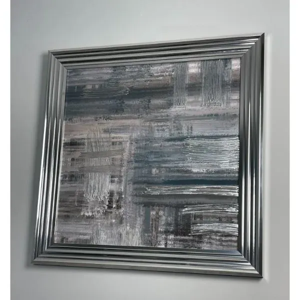 Abstract Strokes Square Wall Art - Chrome Frame product