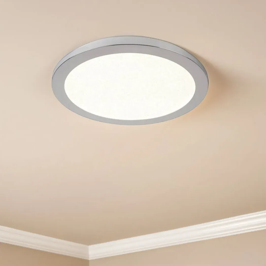 Addie Crystal Sand LED Flush Ceiling Light - Chrome product