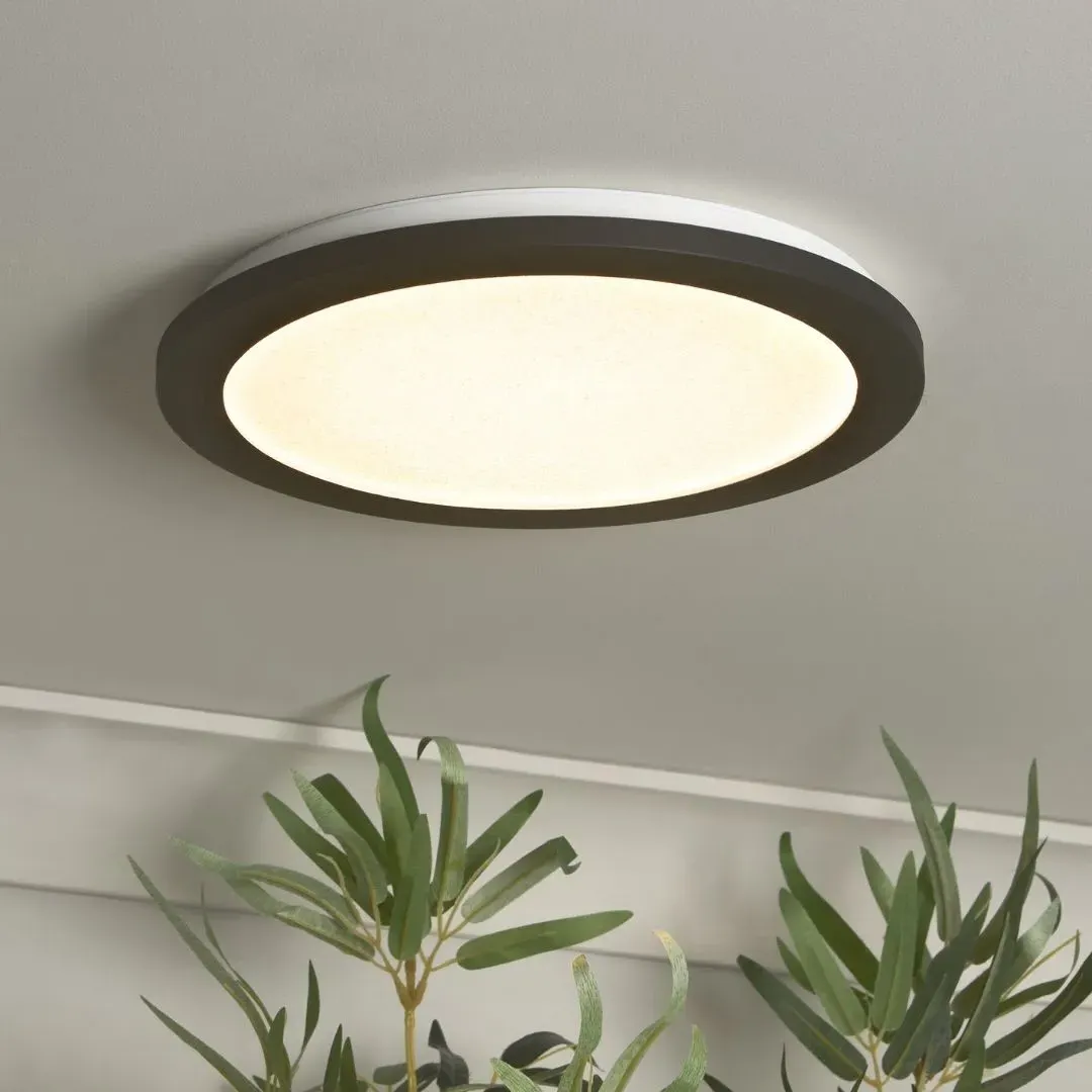 Addie Round LED Flush Ceiling Light - Black, Crystal Glass product