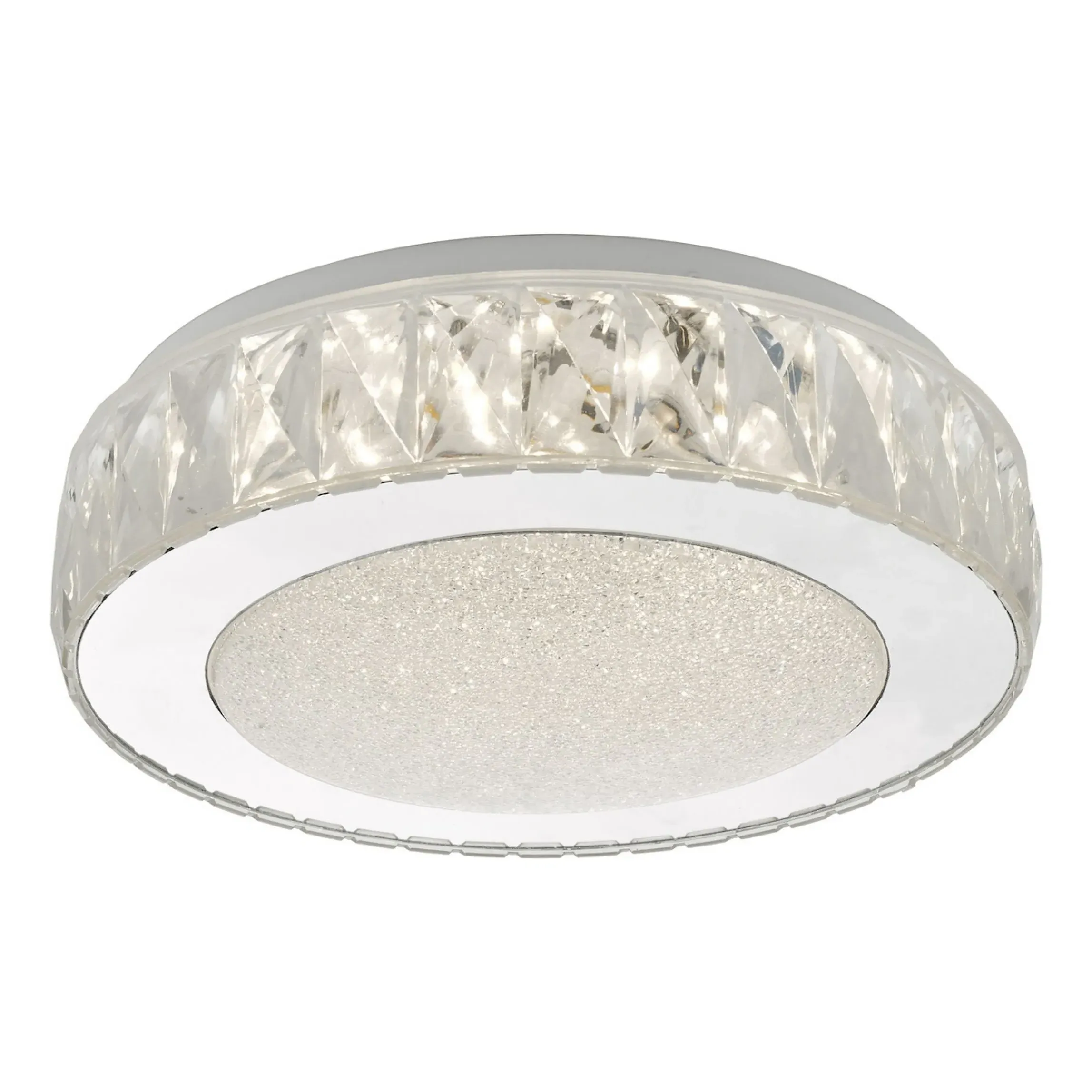 Akelia Round LED Flush Ceiling Light - Polished Stainless Steel, Acrylic product