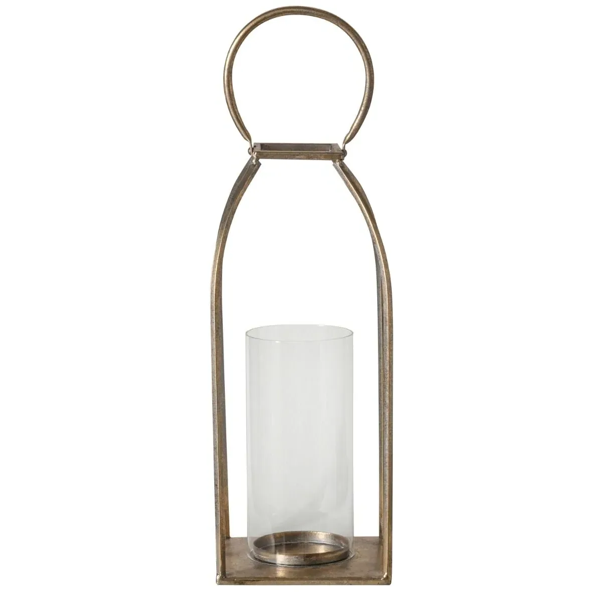 Alcora Small Candle Lantern - Antique Gold, Iron & Glass product