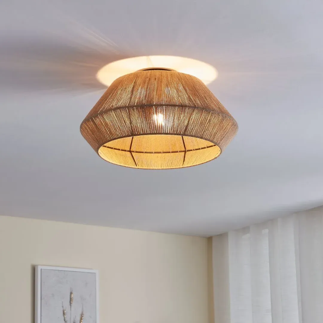 Alderney Flush Ceiling Light - Natural, Hemp product