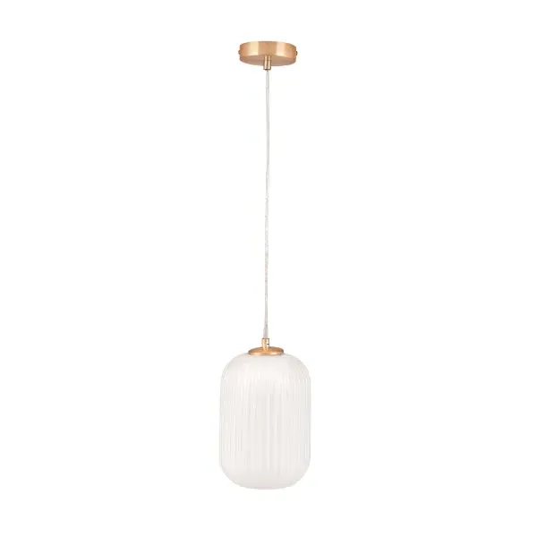 Alessia Ribbed Ceiling Pendant - Opal, Gold product