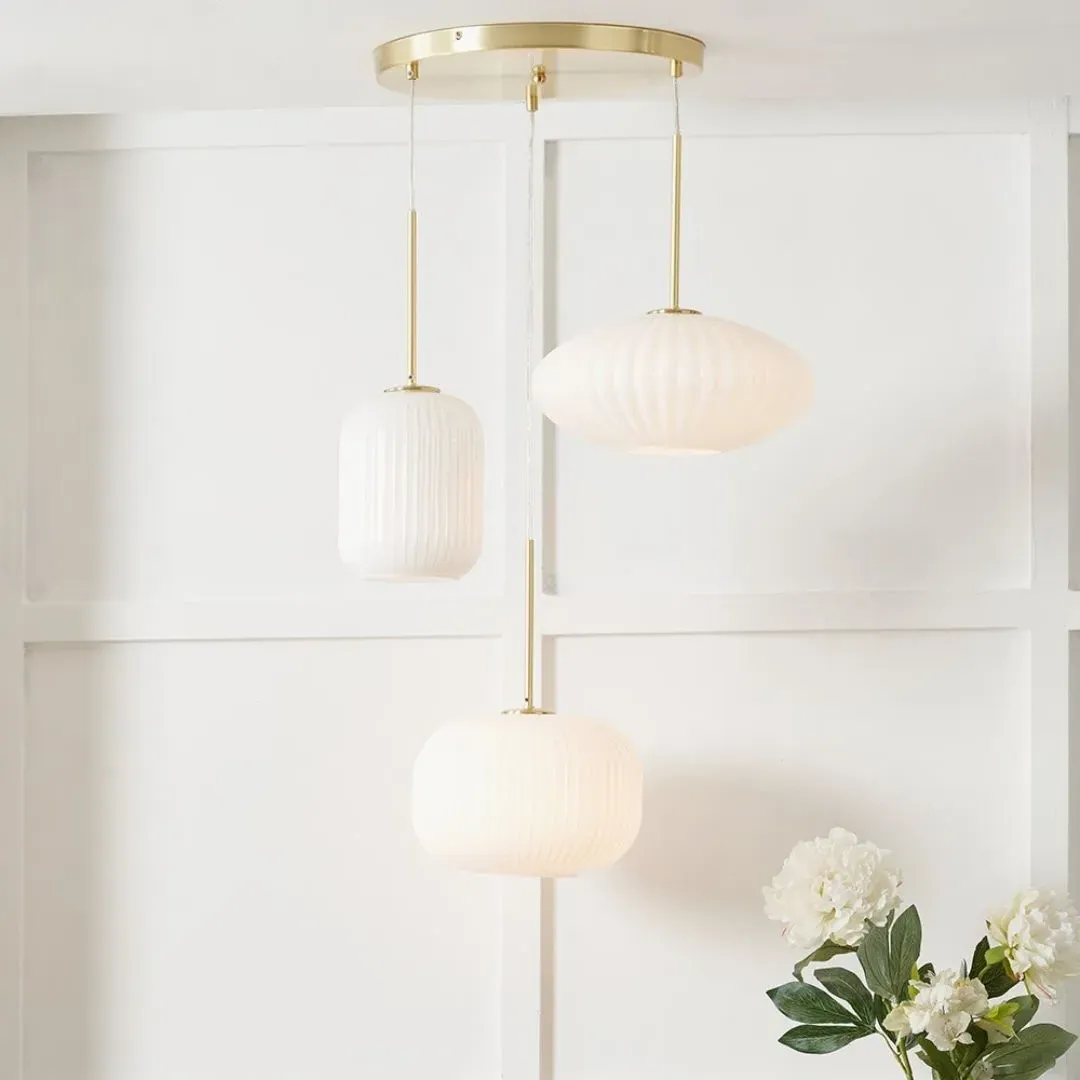 Alexa 3-Light Pendant Ceiling Light - White, Gold product
