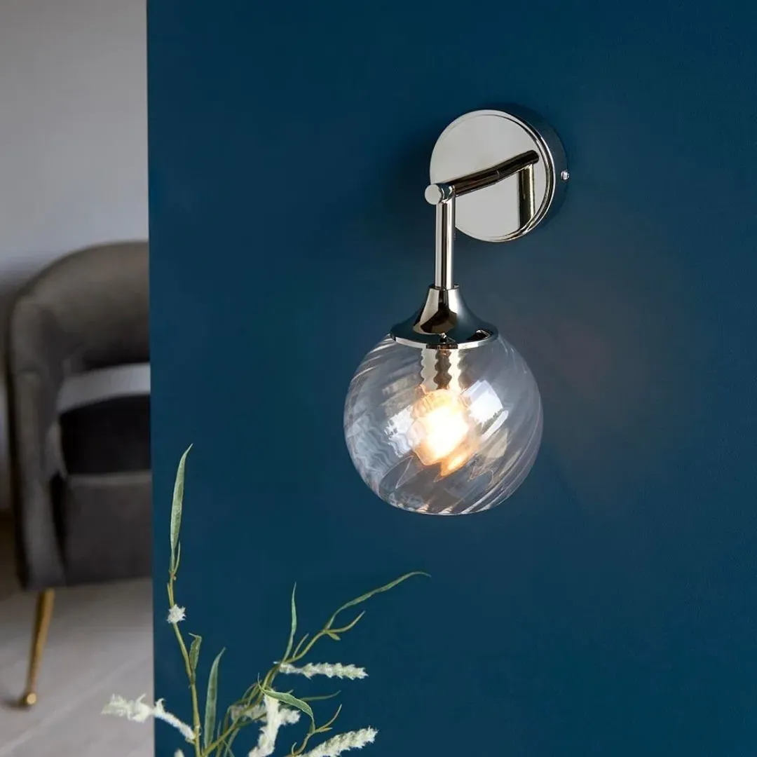 Allegra 1-Light Wall Light - Silver, Glass product
