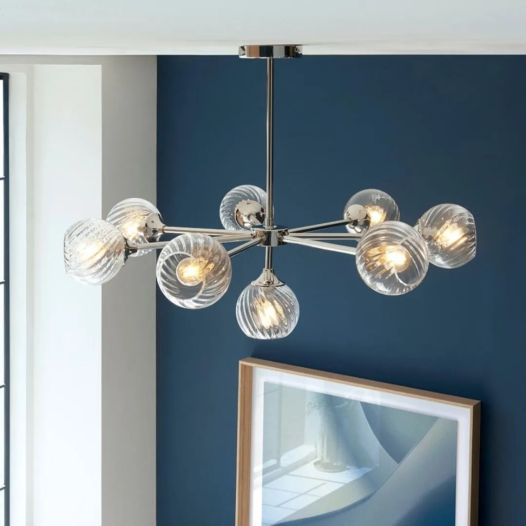 Allegra 8-Light Pendant Ceiling Light - Silver, Glass product