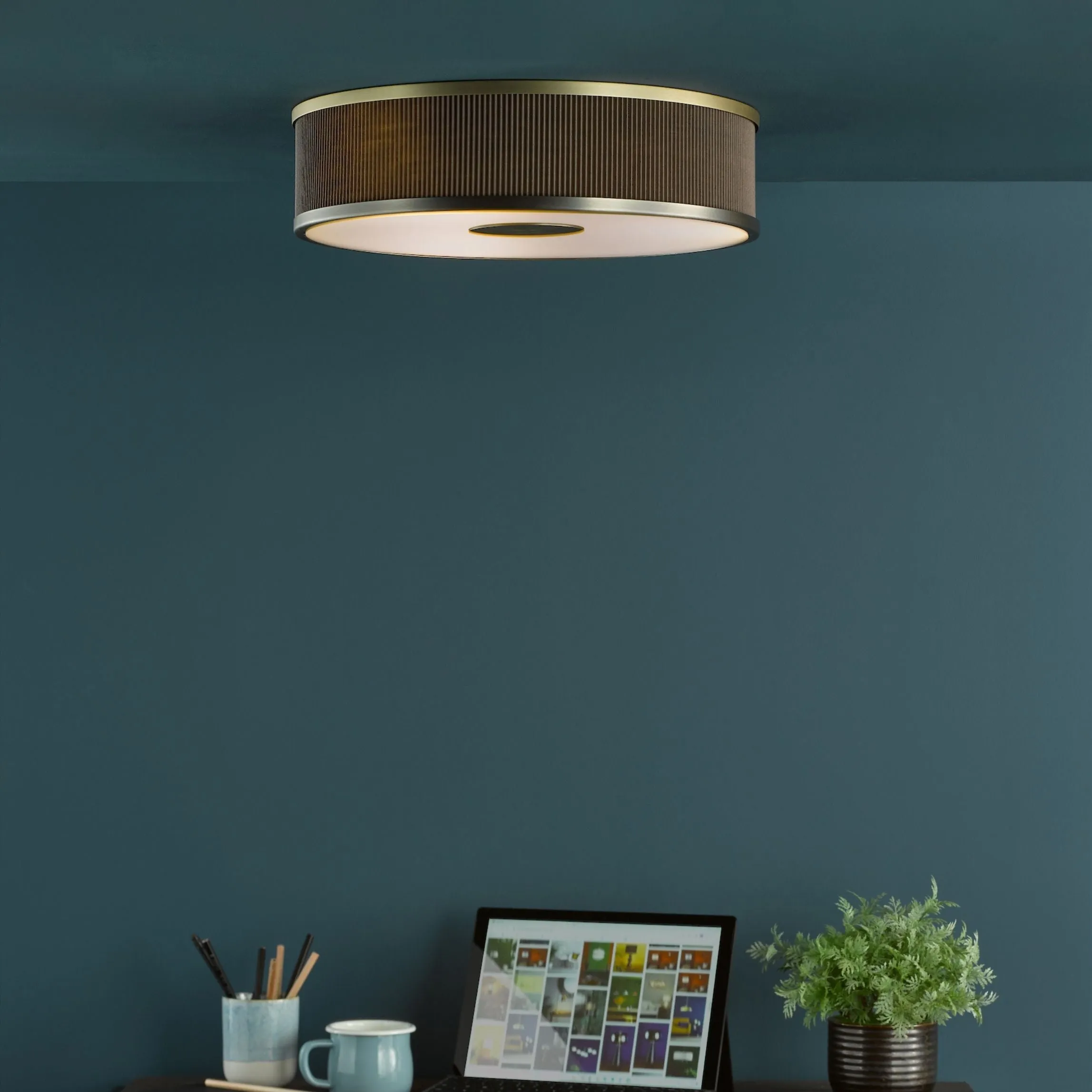 Alvaro 3-Light Flush Ceiling Light - Antique Bronze, Brown product