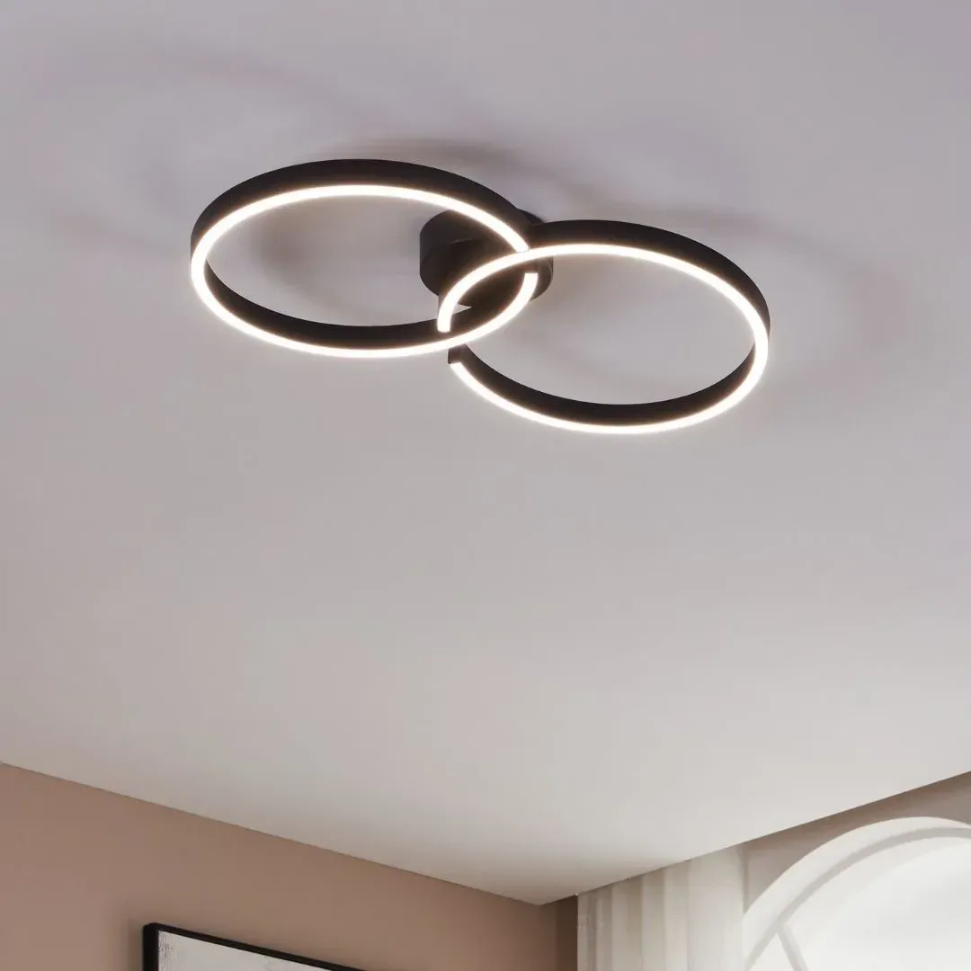 Amandolo Colour Changing LED Flush Ceiling Light - Black product