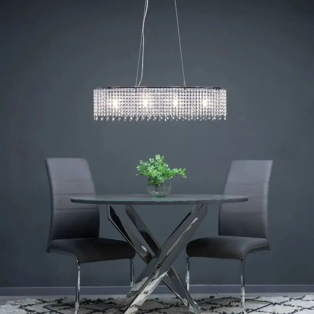 Amity 4-Light Ceiling Pendant - Polished Chrome, Crystal product