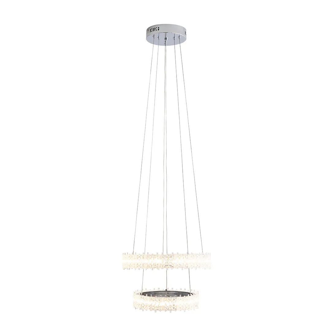 Ana LED Tiered Pendant Ceiling Light - Chrome, Acrylic product
