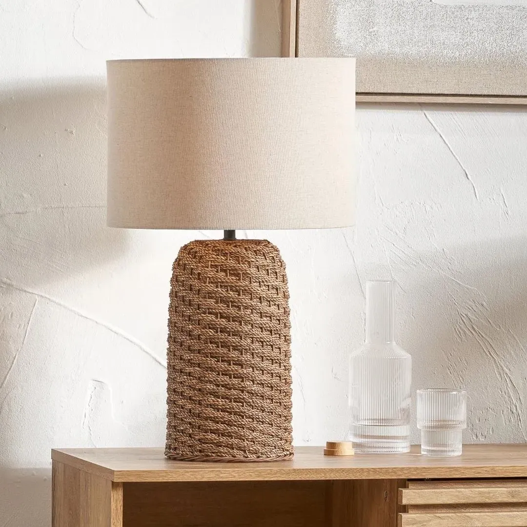 Andros Table Lamp - Brown, Woven Seagrass product