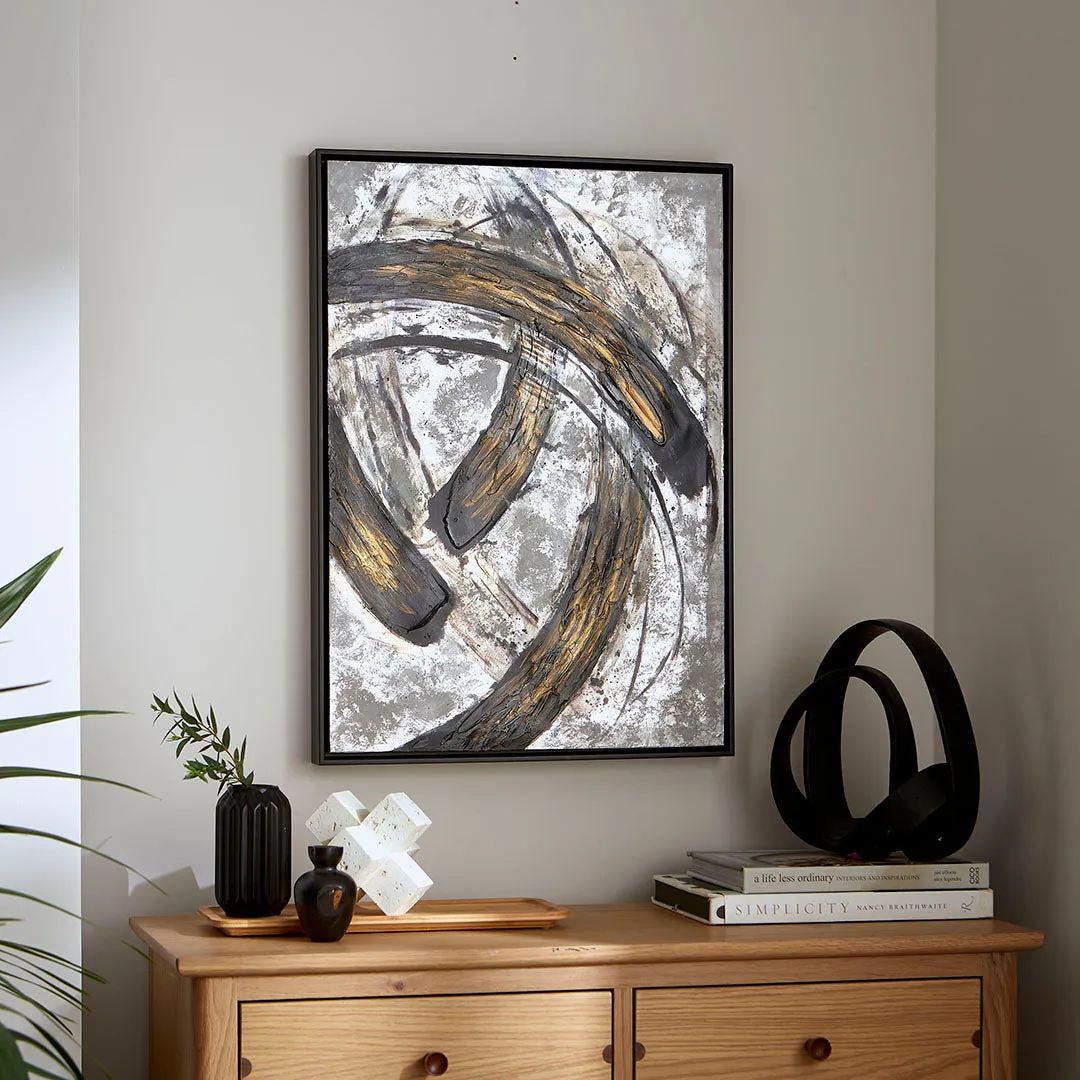 Angularis Hand-Painted Canvas - Black, Metallic product