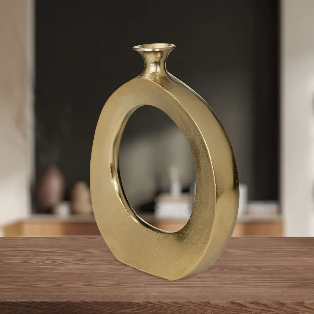 Ankarefo Round Decorative Vase - Gold, Aluminium product