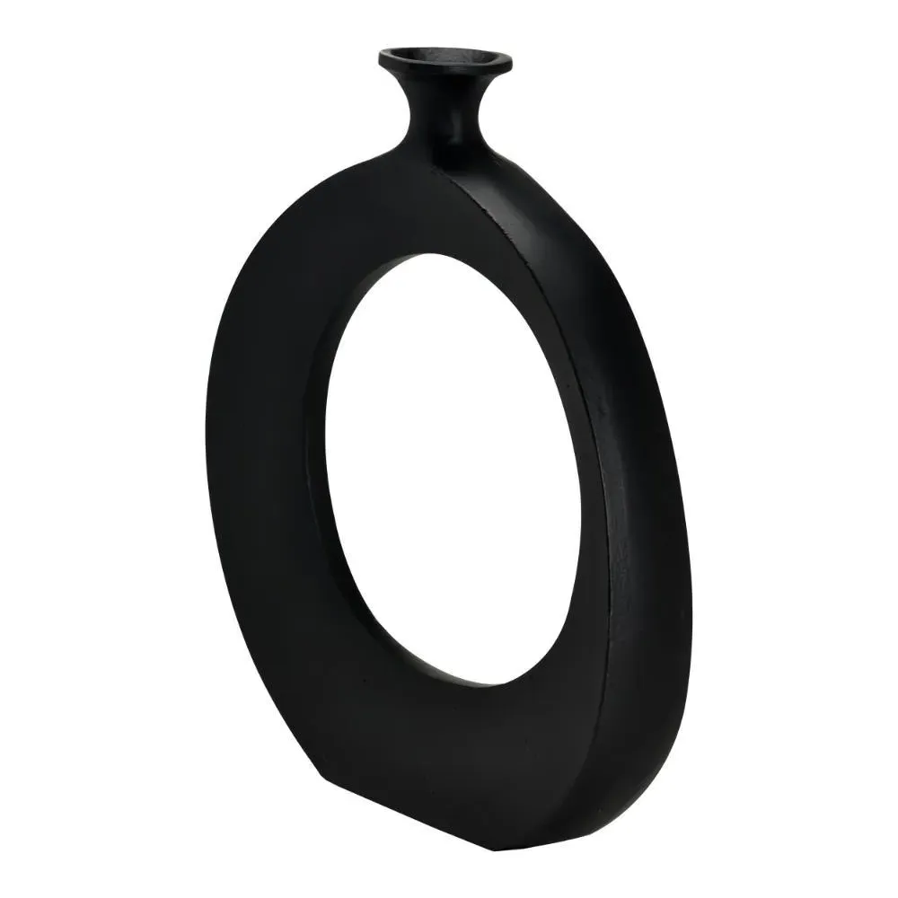 Ankarefo Sculptural Vase with Cut-Out - Black, Aluminium product
