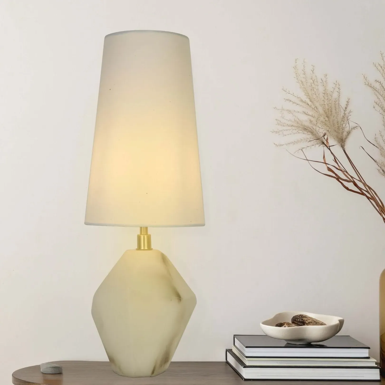 Apex Table Lamp - White, Satin Brass product
