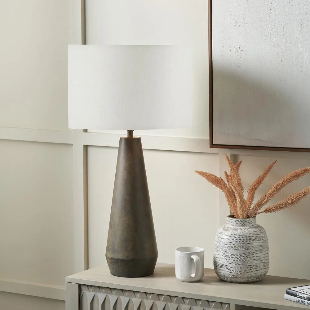 Arbor Verdi Gris Table Lamp - Dark Brown, Linen product