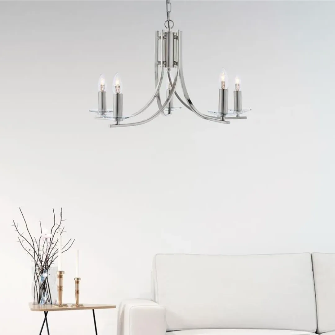 Ascona 5-Light Chandelier Ceiling Light - Satin Silver product