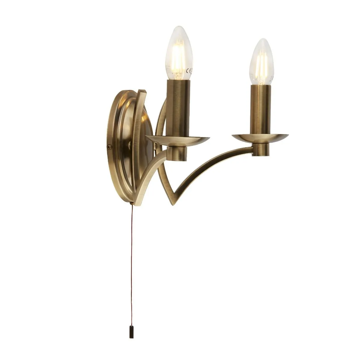 Ascot 2-Light Wall Light - Antique Brass product