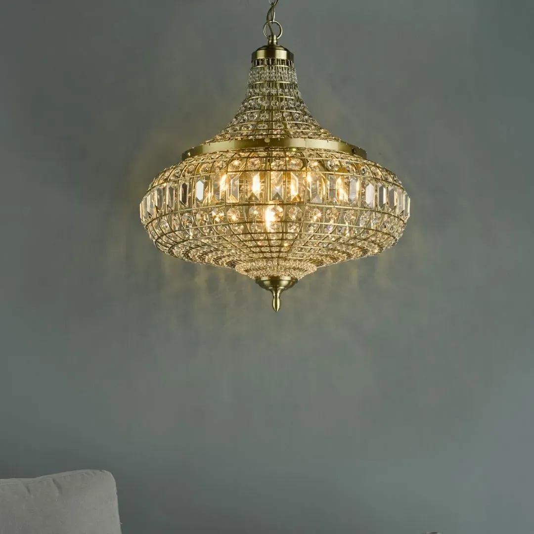 Asmara Antique Brass Crystal Ceiling Pendant - Antique Brass product