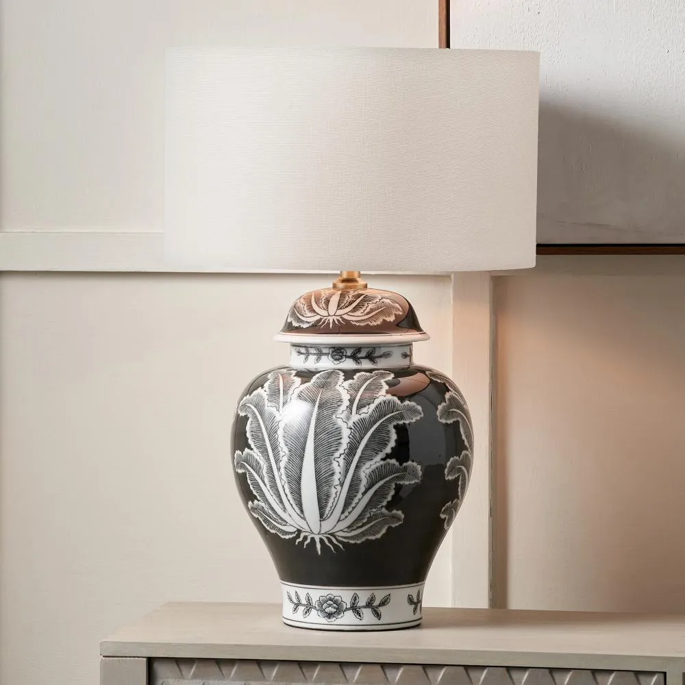 Asteria Urn Table Lamp - Black & White, Ceramic product