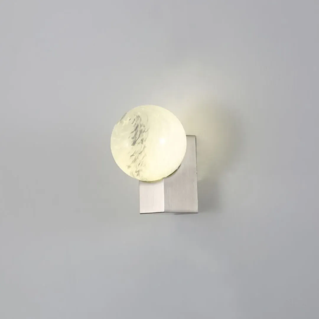 Astrid 1-Light Wall Light - Silver, Marble Effect Glass product