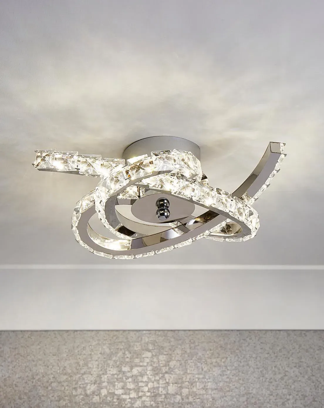 Astro 3-Arm LED Flush Ceiling Light - Chrome, Glass product