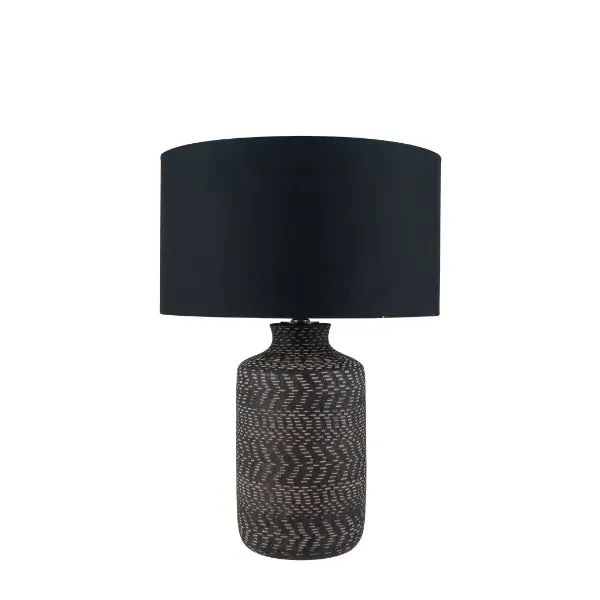 Atouk Textured Table Lamp - Black, Stoneware product