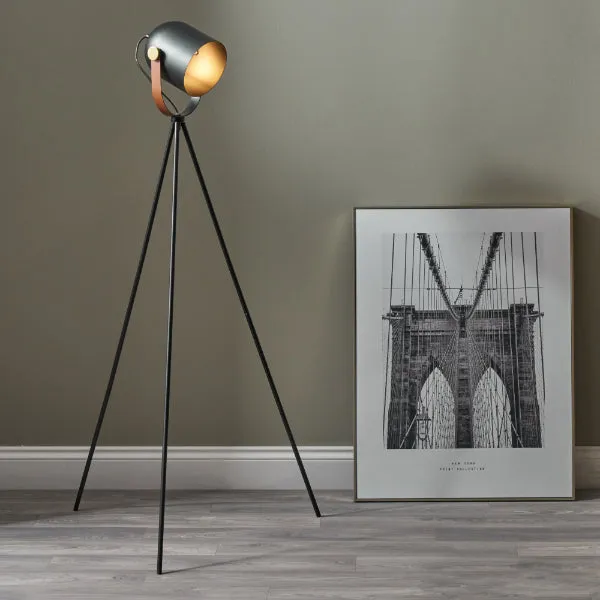 Auden Tripod Floor Lamp - Black, Metal product
